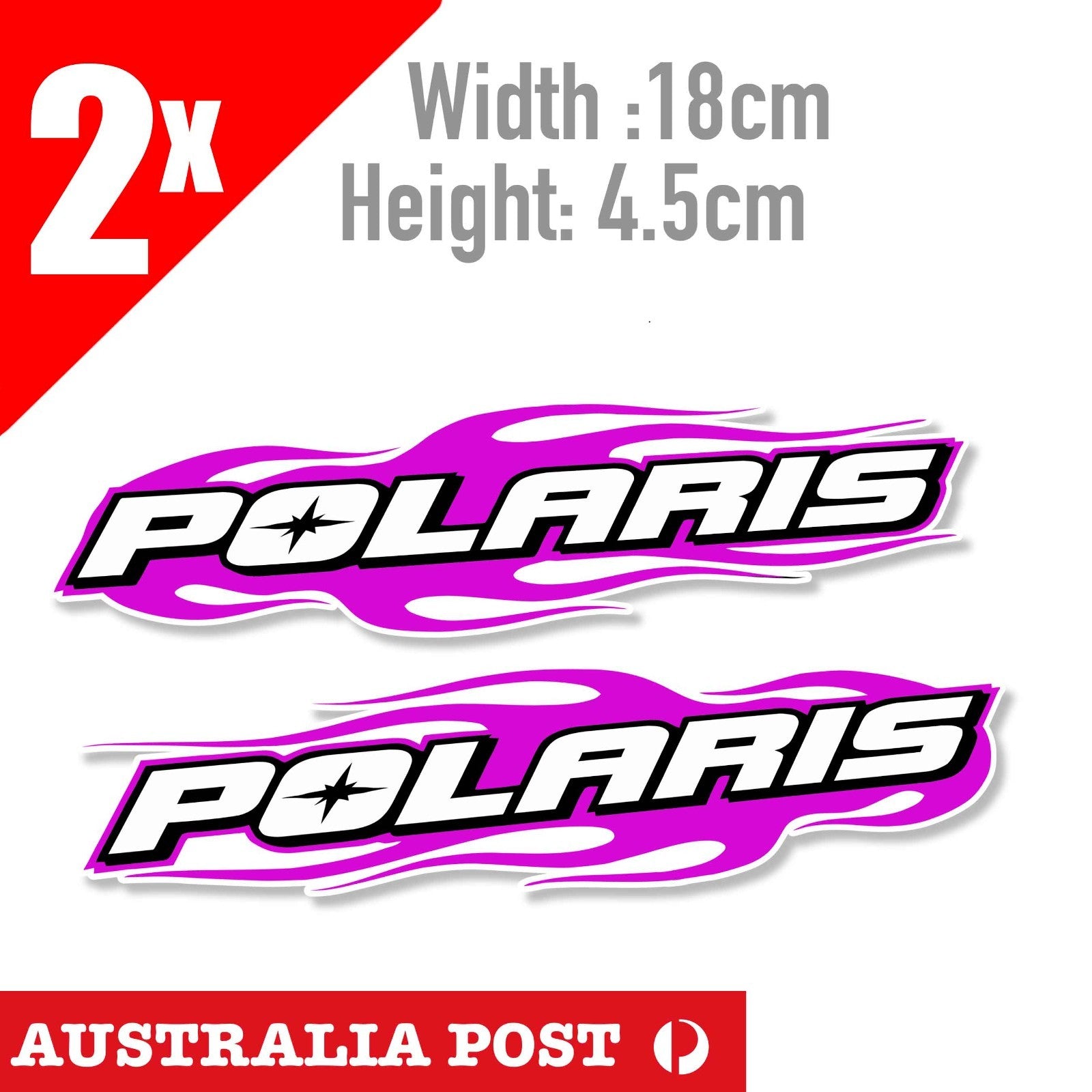 POLARIS Off Road Vehicle Pink Flame Banner  Sticker