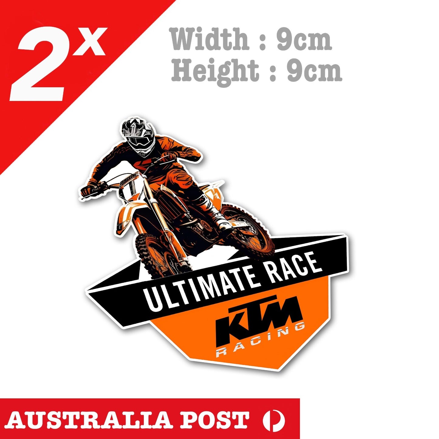 KTM Red Dirt Bike Badge, MotoGP, Truck, Ute, Laptop  Stickers