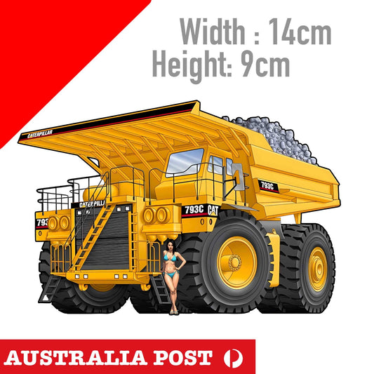 CATERPILLAR 793F Mining Machinery Sexy Girl , Truck Ute Logo Stickers
