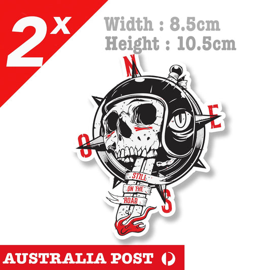 Skull Dagger compass , Motorcycle, Helmet, Fuel Tank, Car, Ute, Truck Sticker