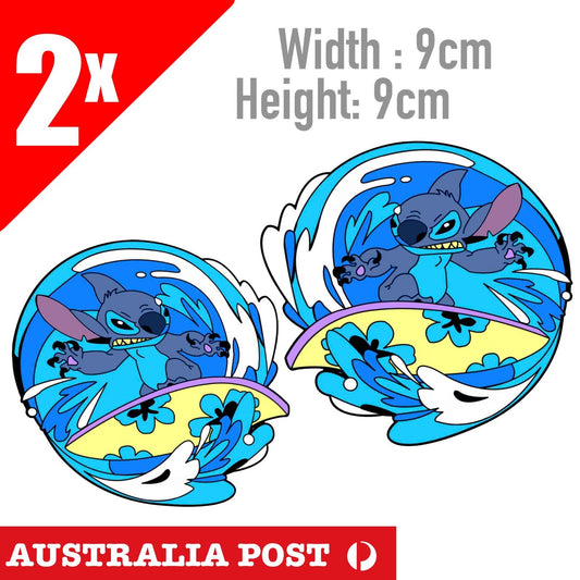 Stitch, Lilo & Stitch Character, Stitch Surfing Cartoon Disney   Stickers