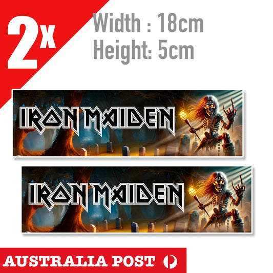 Iron Maiden Skeleton QUEST for Fire Banner Sticker Decal band album