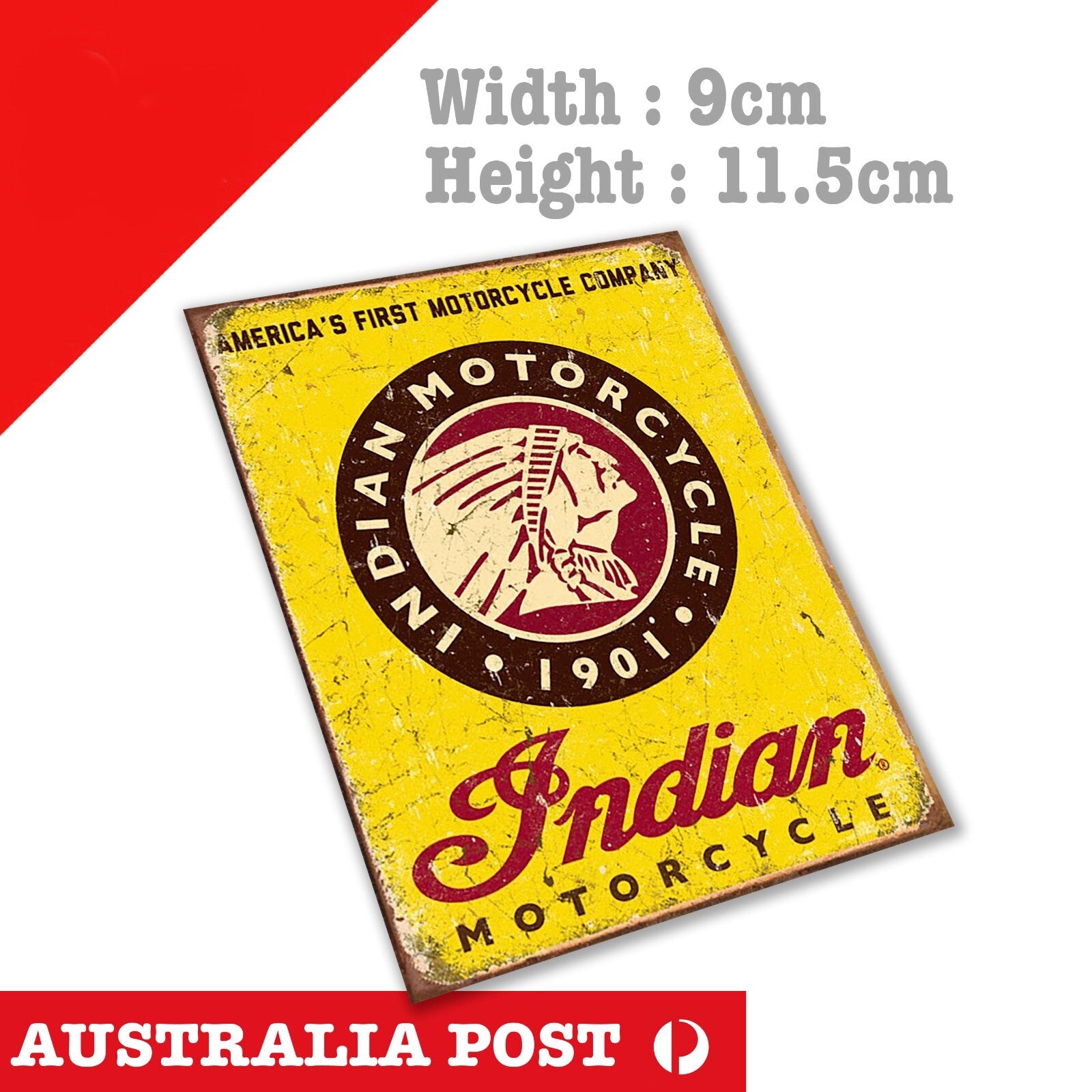 Indian Motorcycle 1901 Vintage Sign Laptop , Car  Vinyl  Sticker 