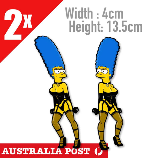 Playboy Marge Simpson Cute Night Gown Sexy Black Outfit Vinyl Sticker