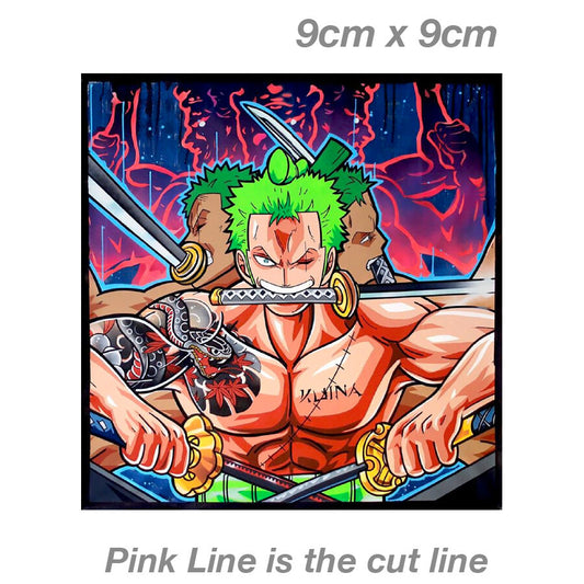 One Piece, Zoro The Samurai Tattoo Poster JD Laptop , Car  Vinyl  Sticker 