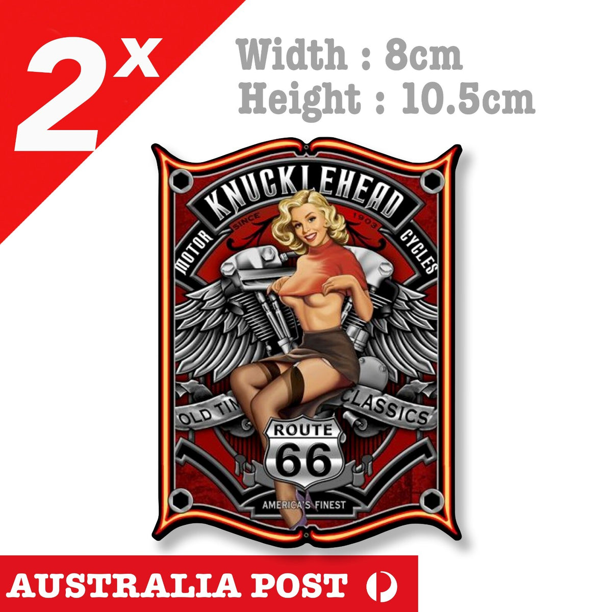 Knucklehead Motorcycle Vintage Sign with Sexy girl Laptop , Car  Vinyl  Sticker 
