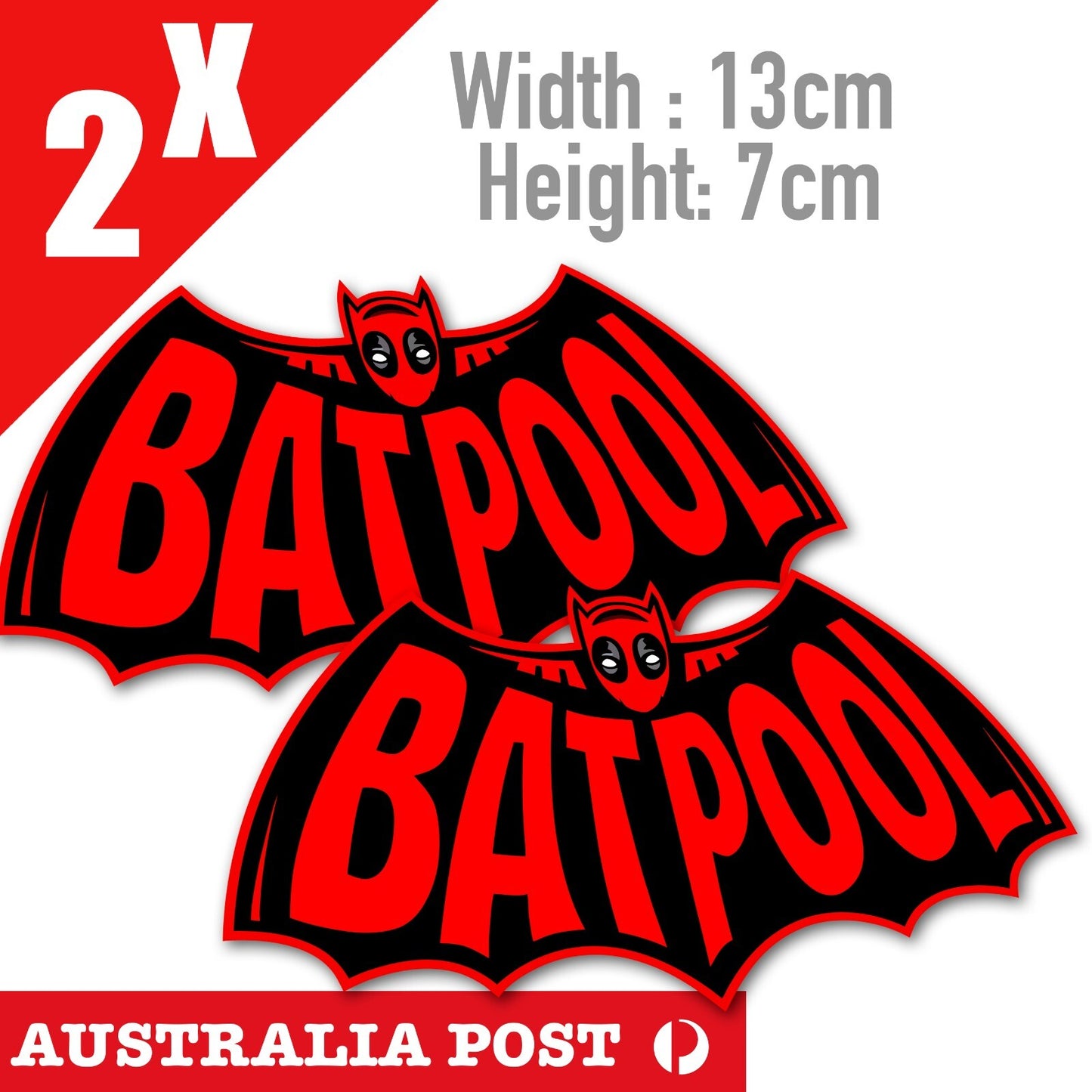 Batman Logo Funny BATPOOL, Car, Toolbox, Fridge, Window Decal Stickers