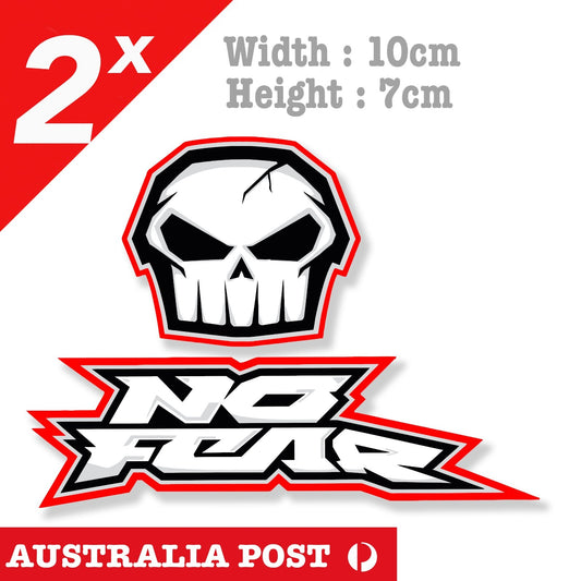 NO FEAR SKUlLL Motorcycle Helmet Vinyl  Decal Sticker 