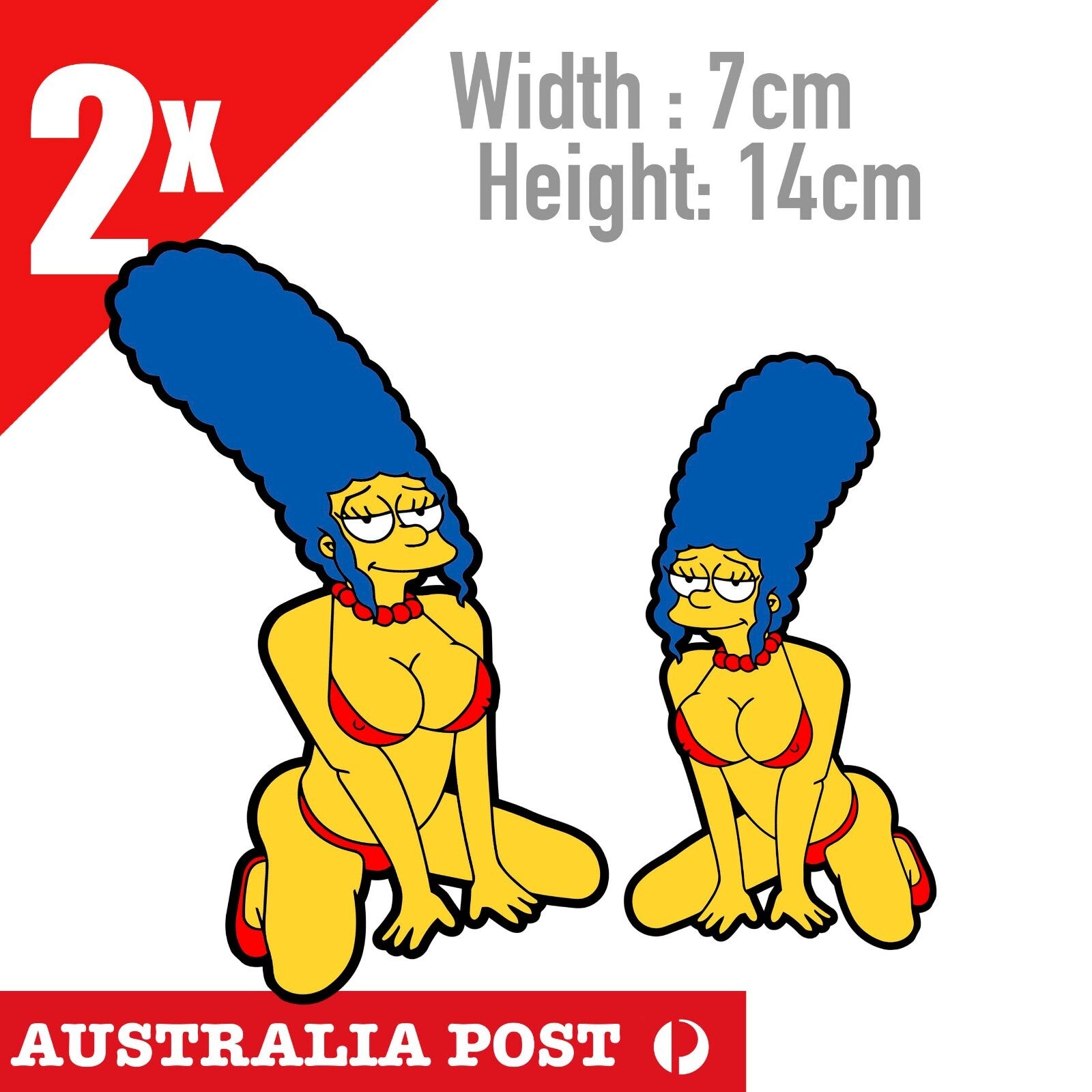 Playboy Marge Simpson Cute RED Bikini Sexy Outfit Vinyl Sticker