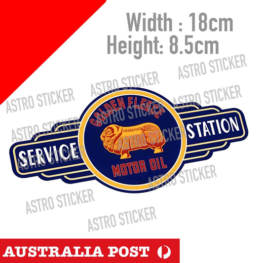 GOLDEN FLEECE Retro Australian Motor Oil, Service Station Decal  Sticker