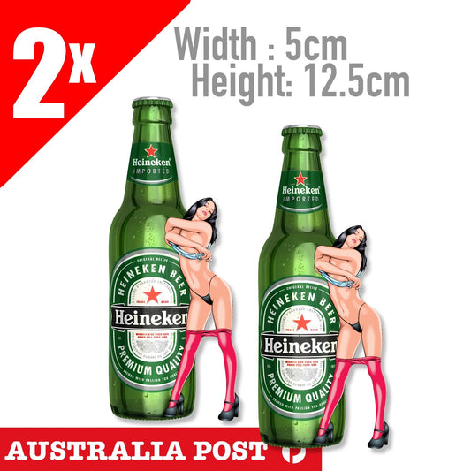 Heineken Beer Sexy Girl Label Orange Bar Fridge Laptop , Car  Decal Sticker