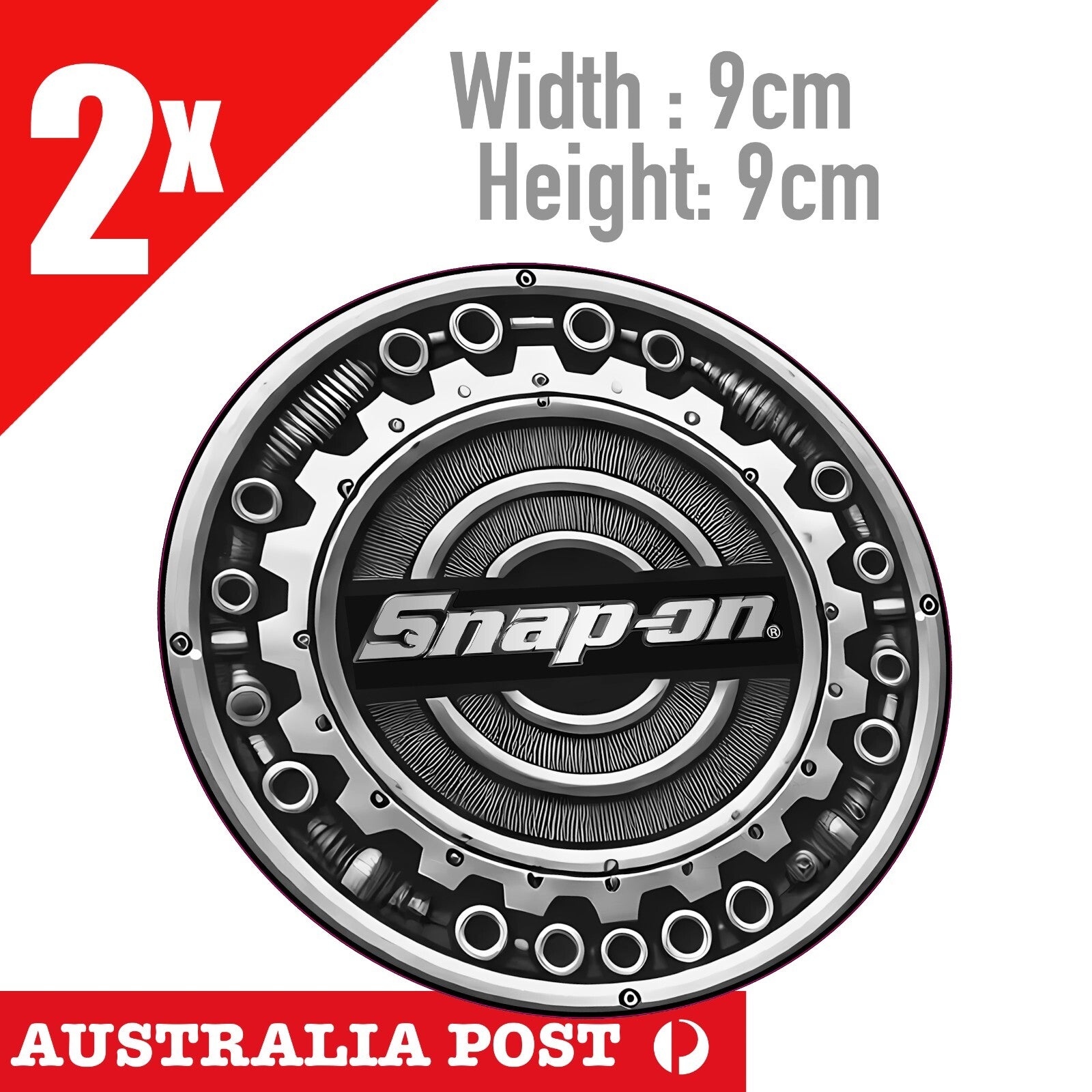 SNAP ON TOOLS Round Rustic , Metal Style, Car, Garage , Mechanic Sticker