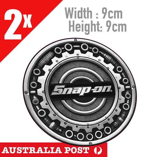 SNAP ON TOOLS Round Rustic , Metal Style, Car, Garage , Mechanic Sticker