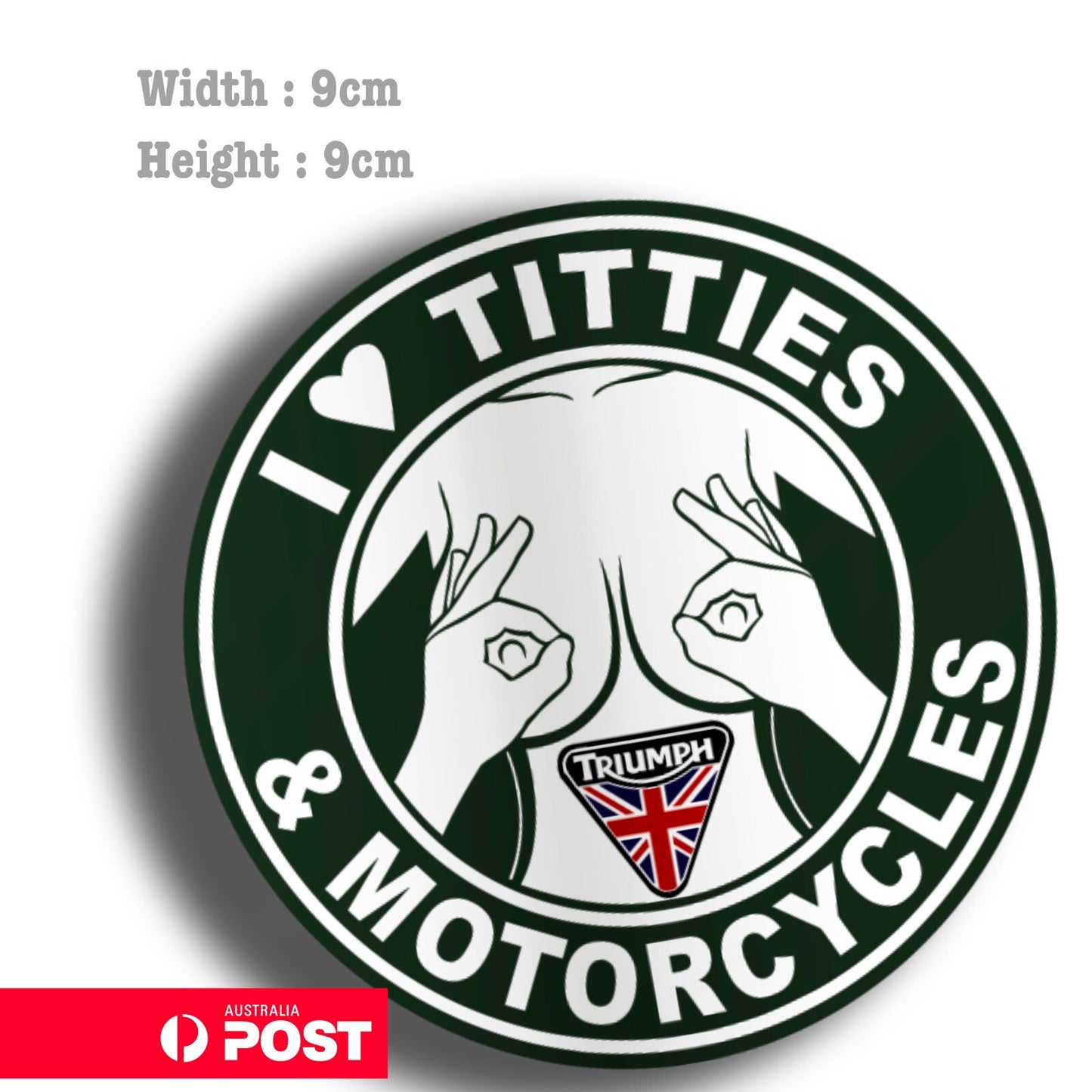 I love Guns and Titties Triumph Motorcycle Funny Decal Sticker 
