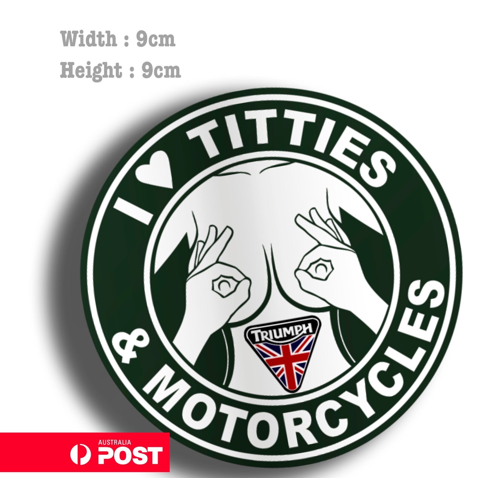 I love Guns and Titties Triumph Motorcycle Funny Decal Sticker 