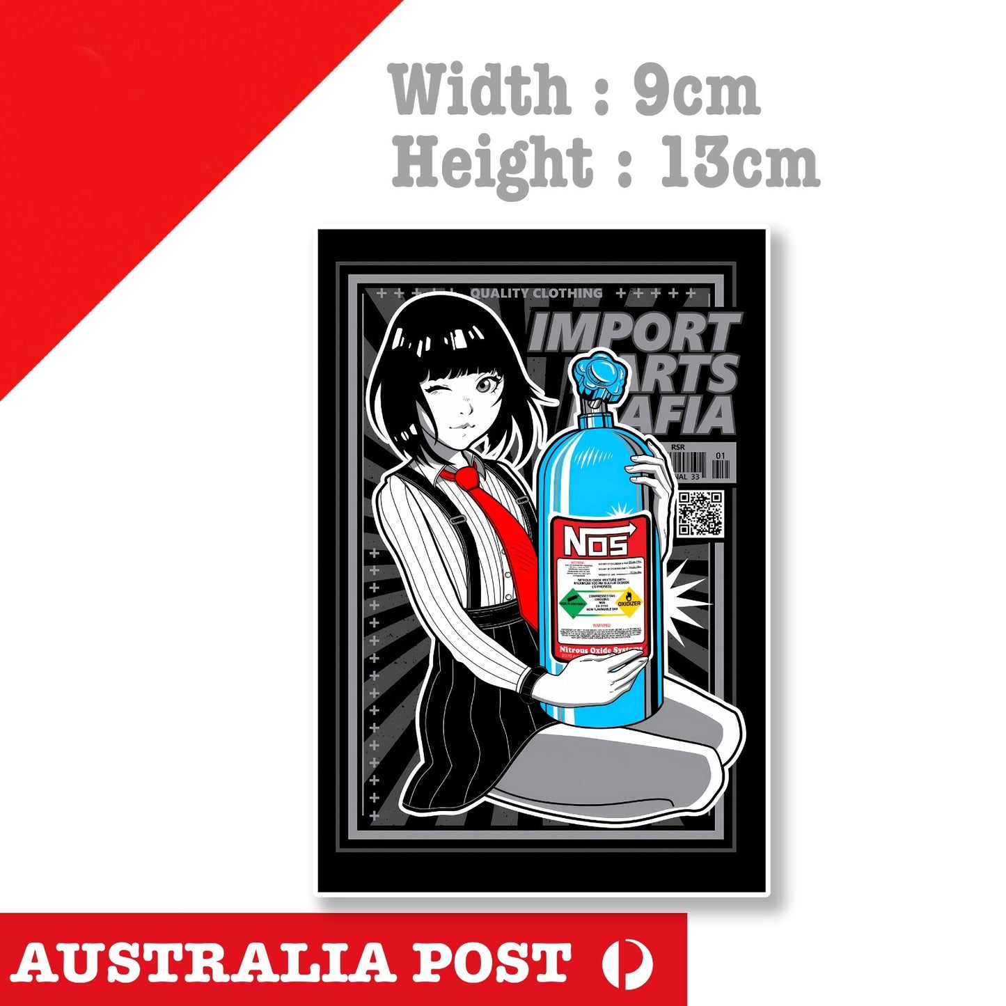 NOS Nitrous Oxide System Bottle JDM Girl Turbo Car Sticker