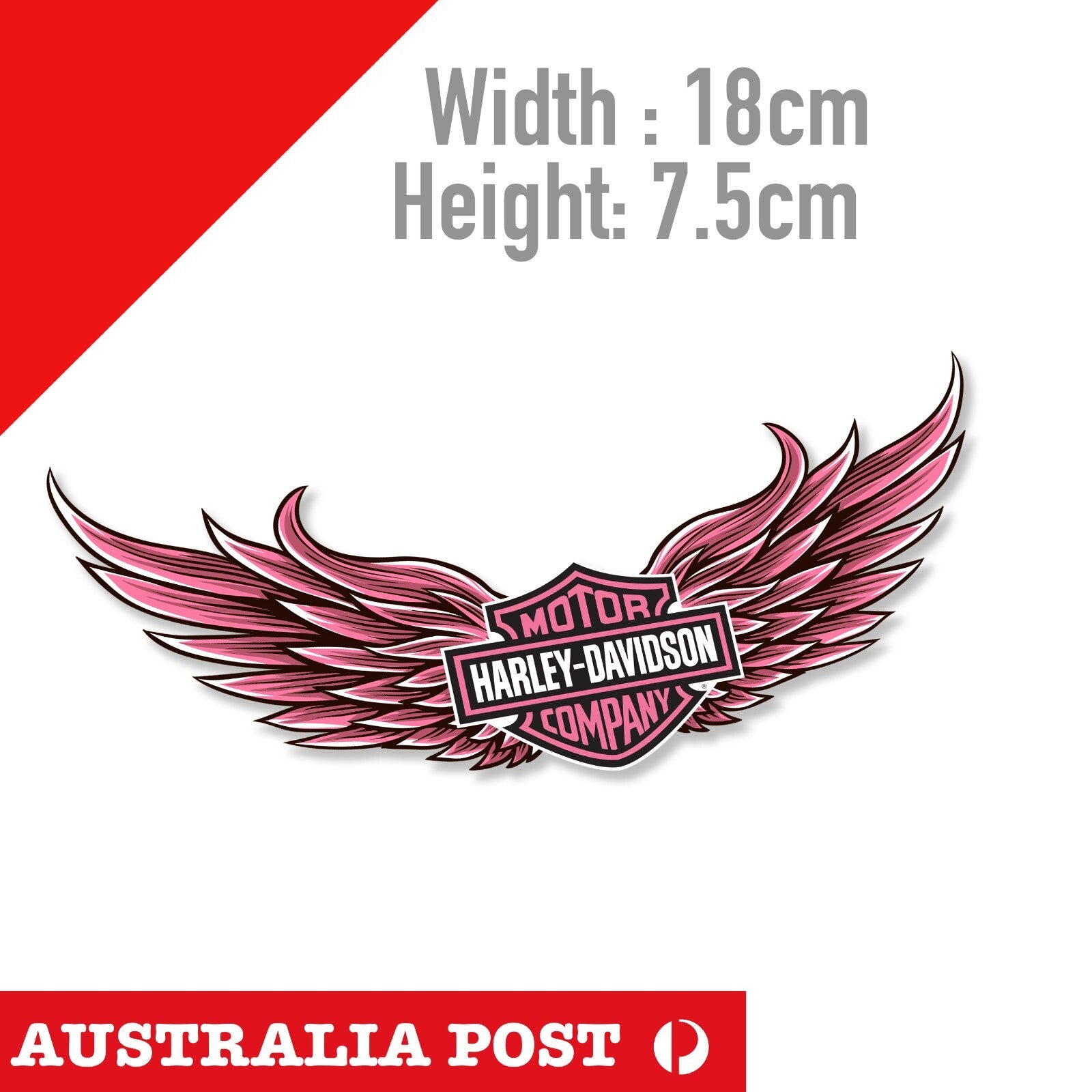 HARLEY Davidson Pink Wing Logo, Helmet, Fuel Tank Harley Logo Sticker