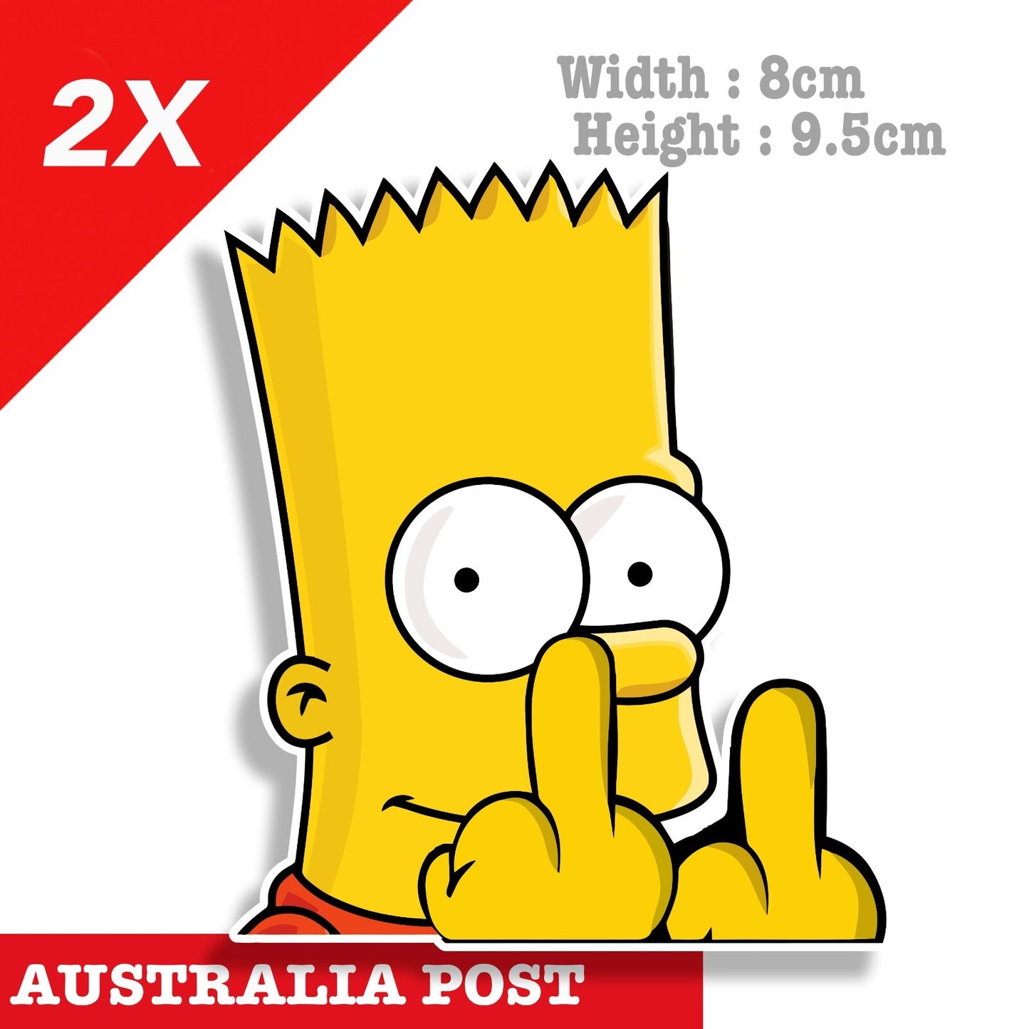 The Simpson Bart middle Finger Funny Car Window Stickers