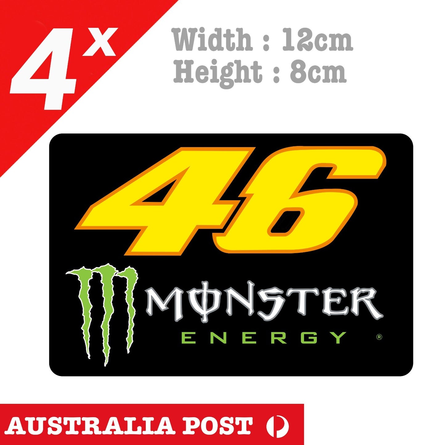 Monster Energy Valentino Rossi Number 46 Motorcycle Logo Stickers