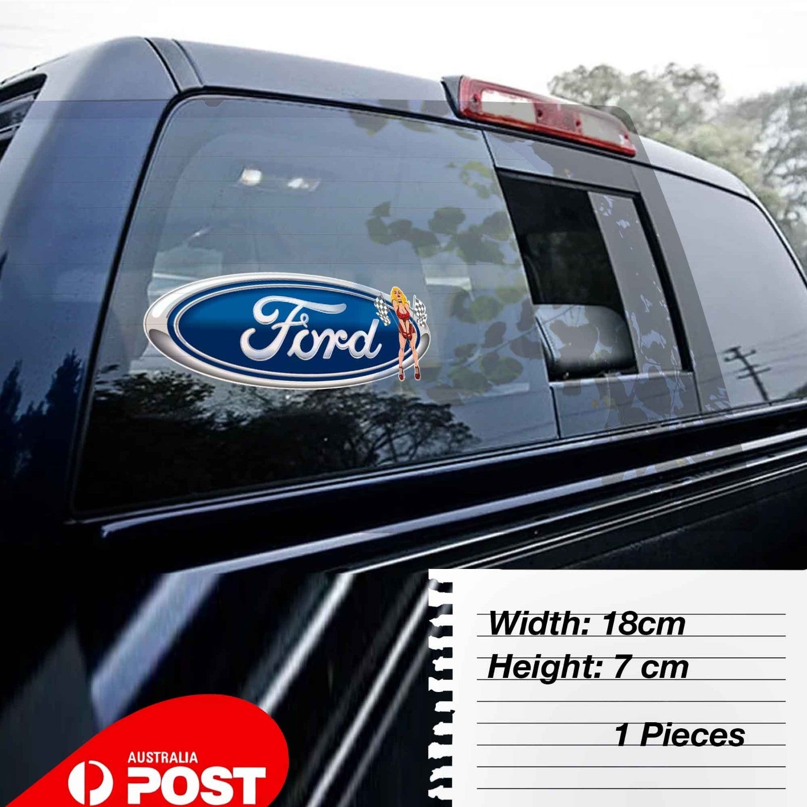 Sexy Pin Up Girl Ford Logo Decal Sticker