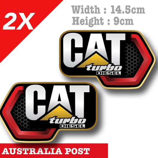 Caterpillar Turbo Diesel Logo  x2 Vinyl Decal Sticker