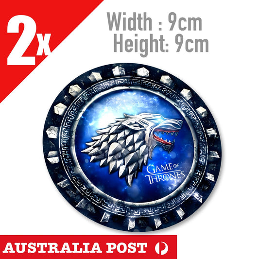 Game of Thrones  House Of STARK WOLF Round Badge Sticker