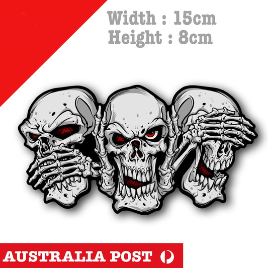 Evil Skull, Motorcycle Helmet, Fuel Tank, Skull Logo Sticker