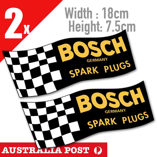 Bosch Spark Plugs  Racing Banner, Vintage Stickers