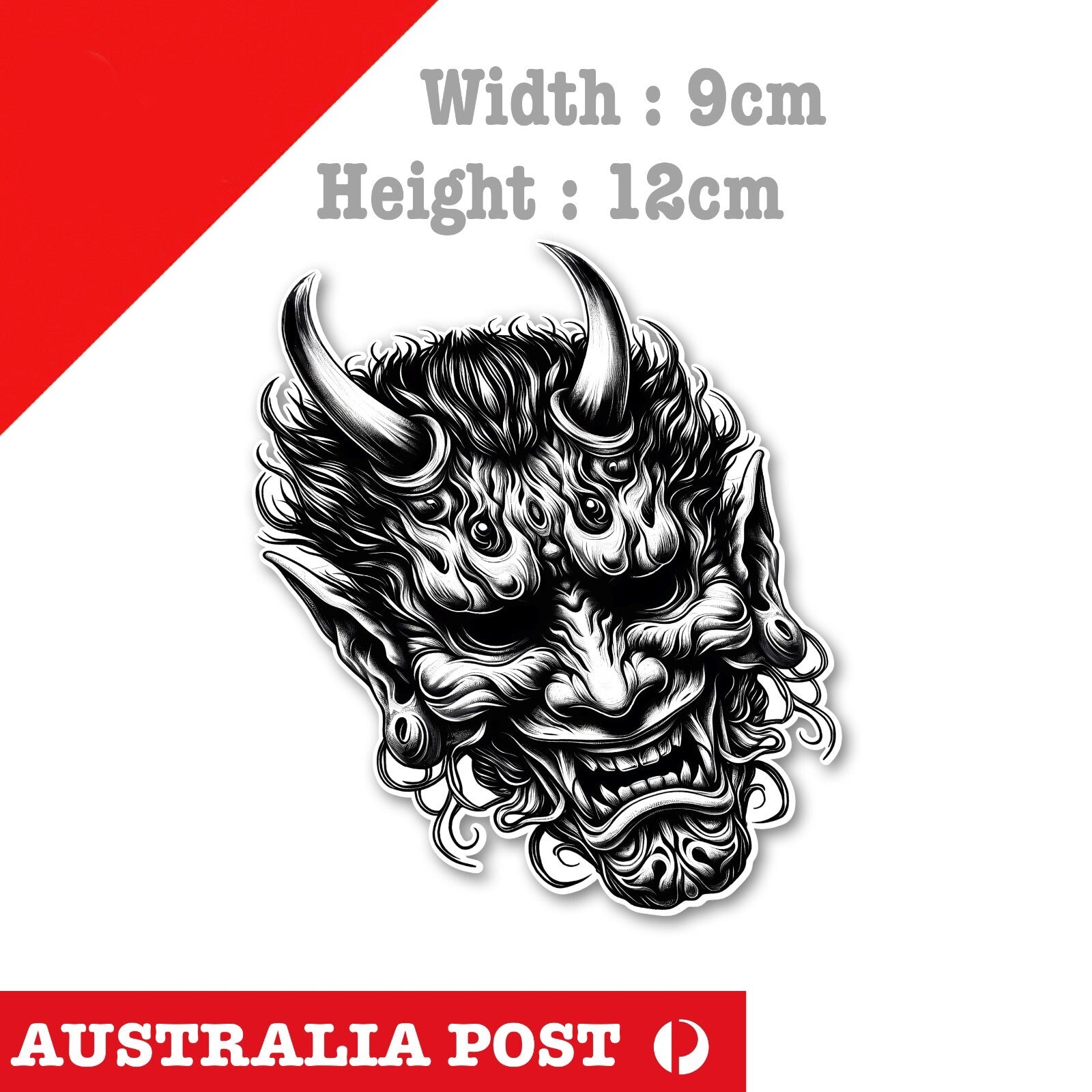 Oni Mask tattoo , Japan Night RAID JDM Car Vinyl  Sticker