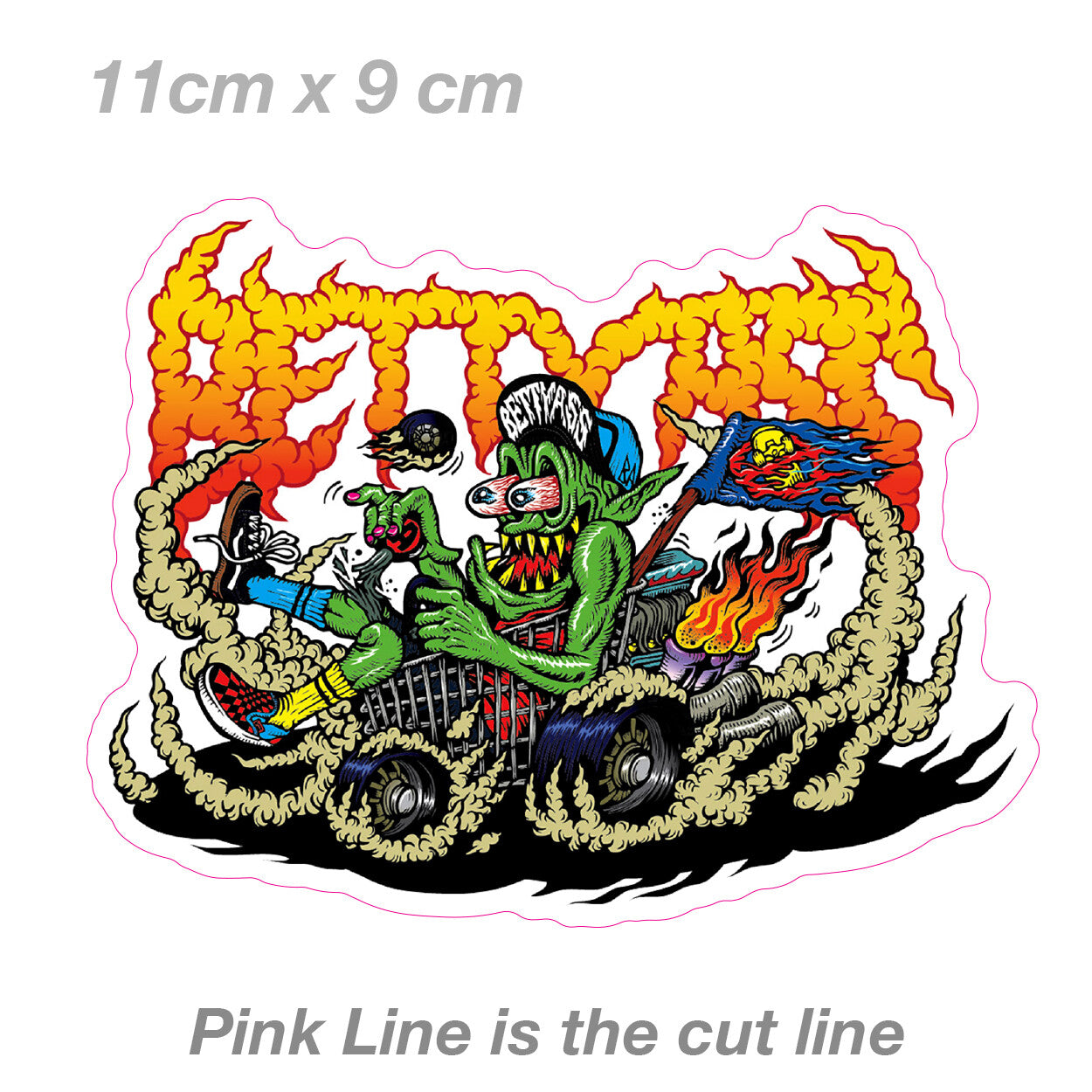 Shopping Cart Rider Mancave Rat Hot Rod Americana  Sticker 