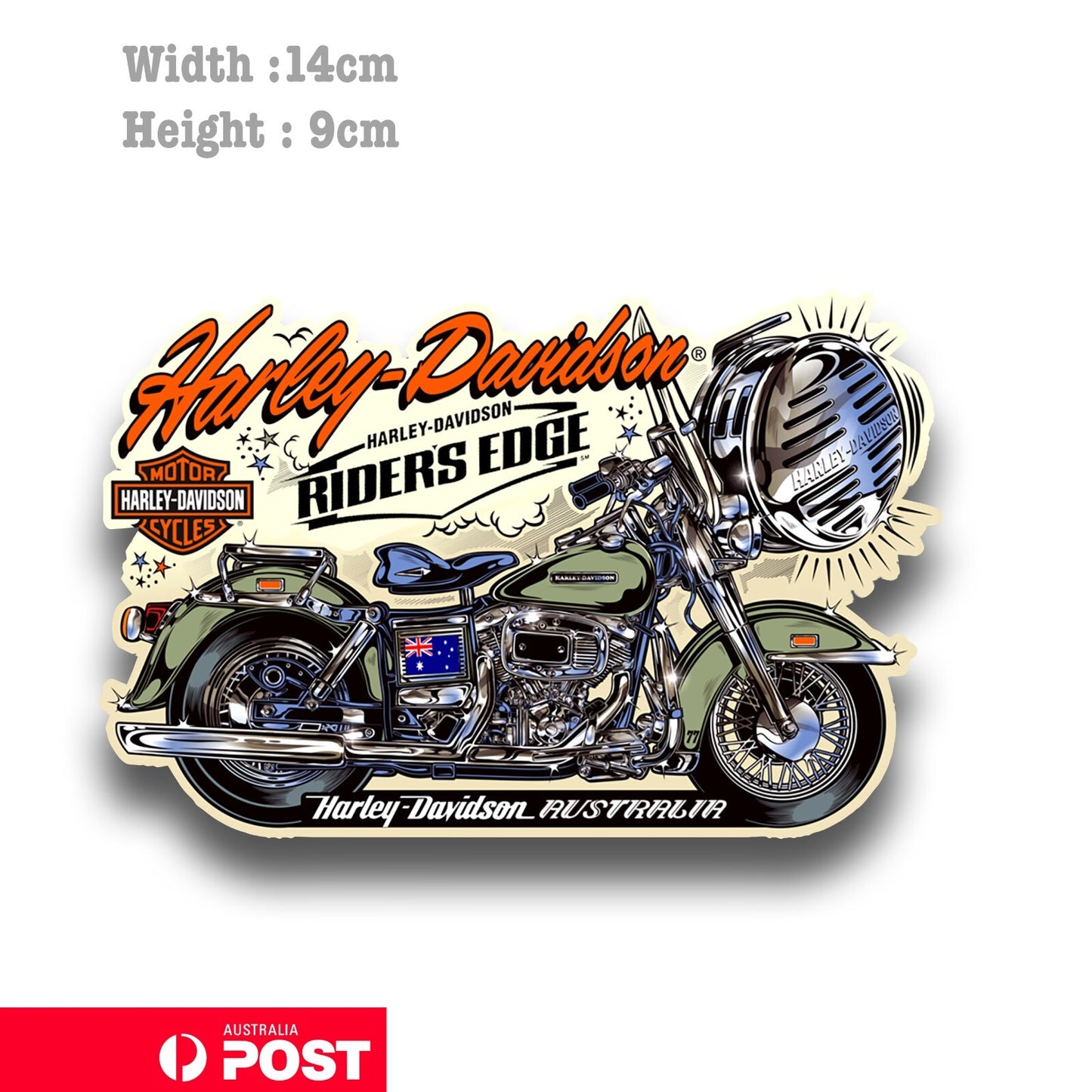 Harley Davidson Motorcycle Australian Flag Logo - Dyna Tank  Sticker