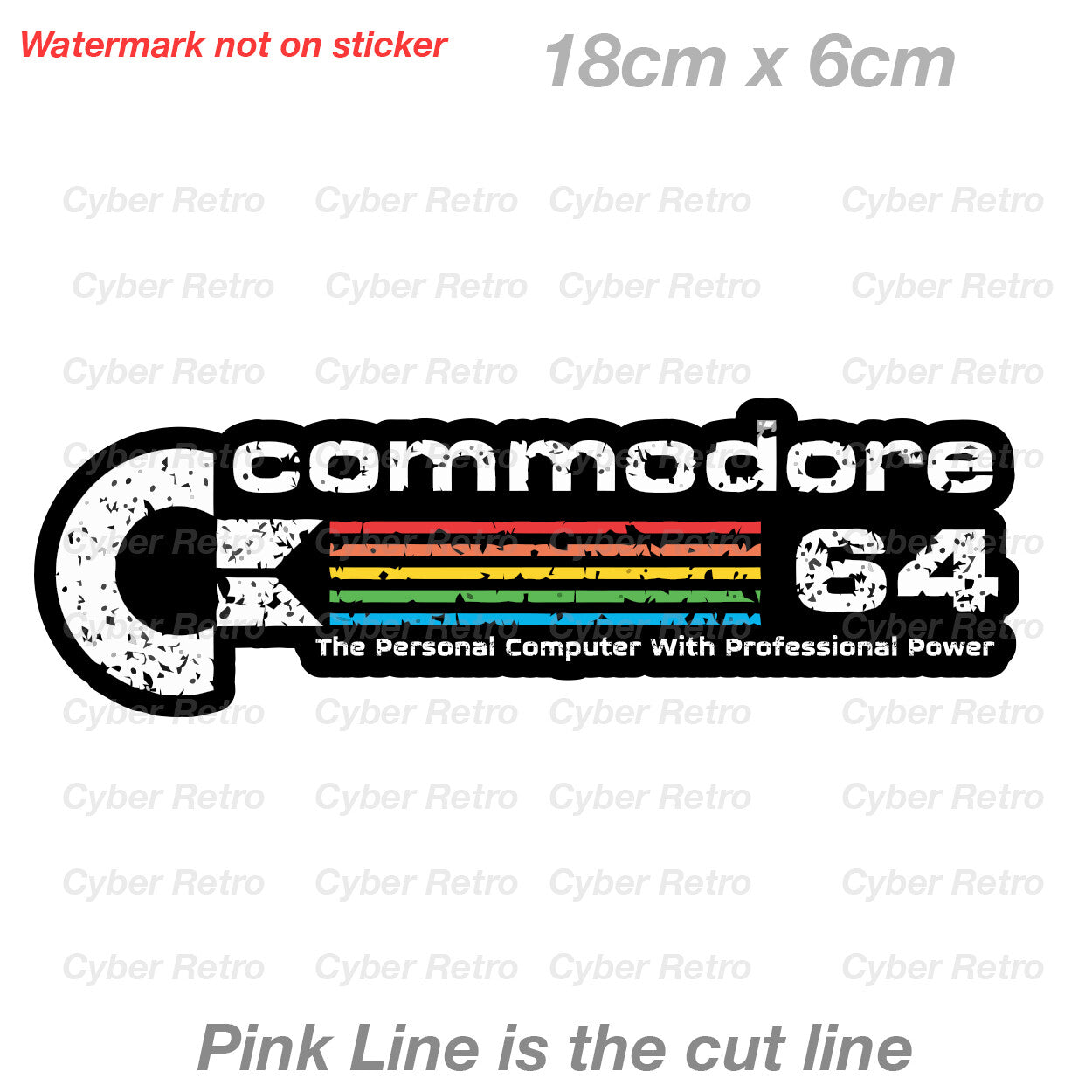 Commodore C64 Logo Vintage Retro Personal Computer Logo Sticker 