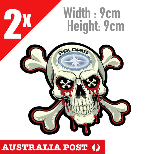 Polaris Skull Motorcycle Skull Cross Bones  Sticker