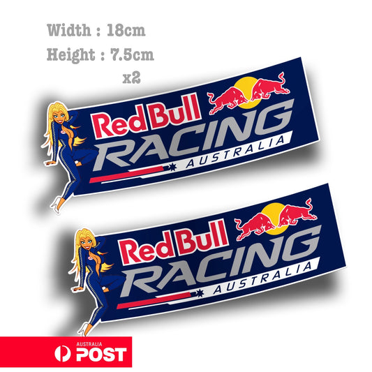 Red Bull Racing Australia Pin Up Girl Blonde Decal Vinyl Sticker 
