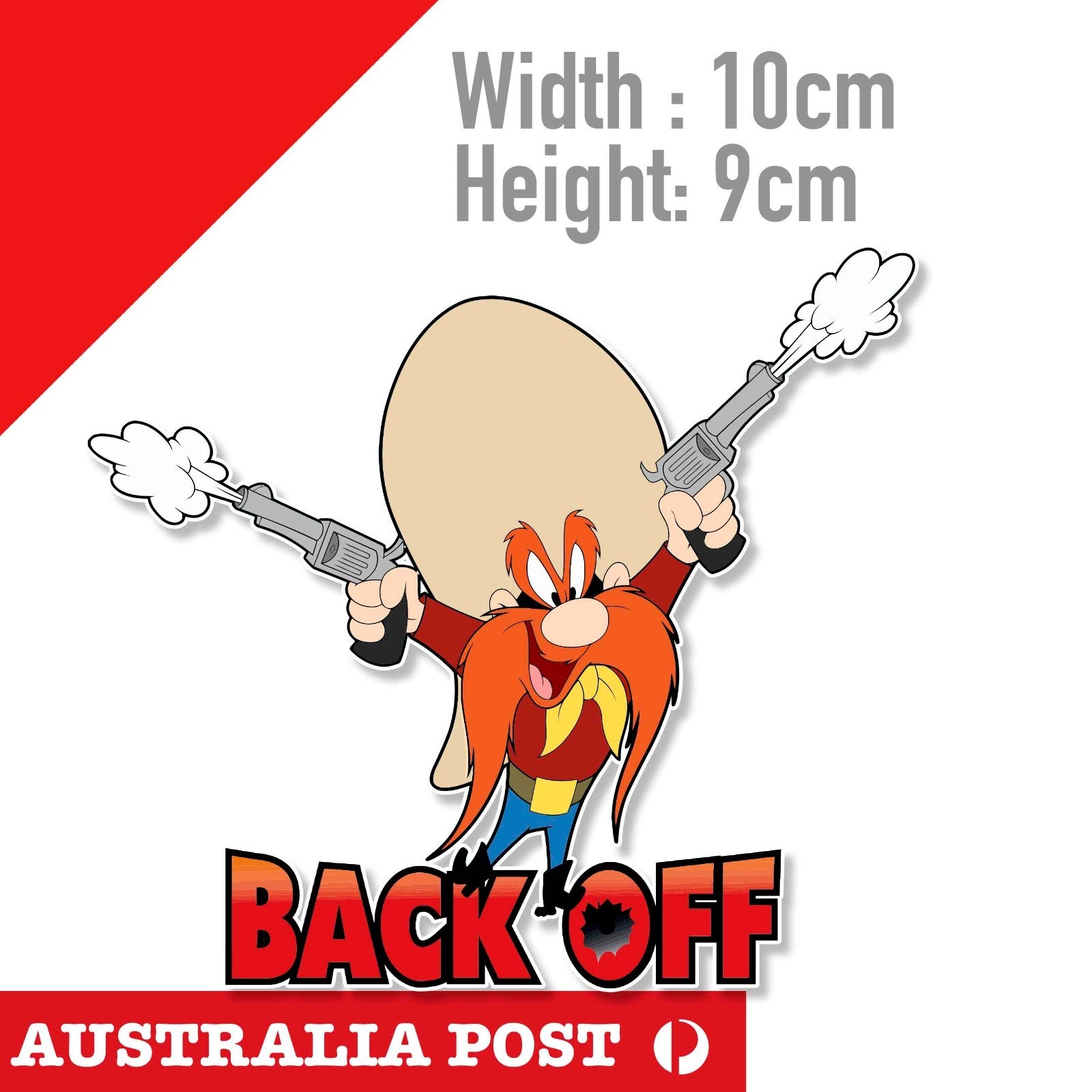 Yosemite Sam Back OFF  Funny Looney Tune cowboy Sticker