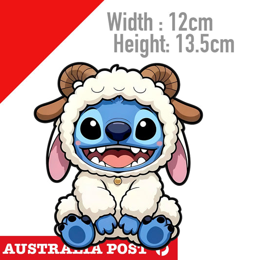 STITCH as A SHEEP  Cute Funny Cartoon Sticker