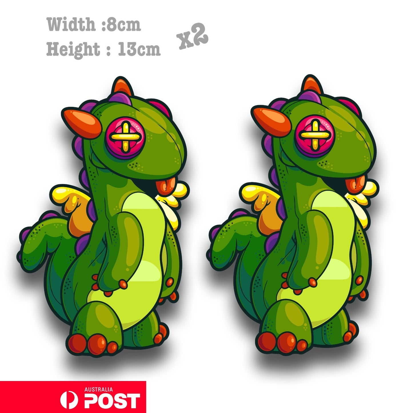 Voodoo Stuffed Dinosaur  Doll Funny Cute Doll Decal Sticker