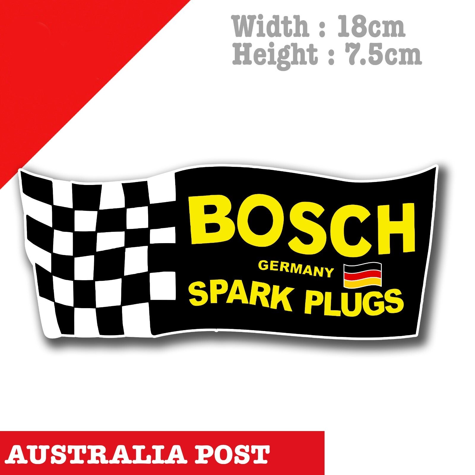 BOSCH Spark Plug Racing Flag , German Flag Logo Sticker