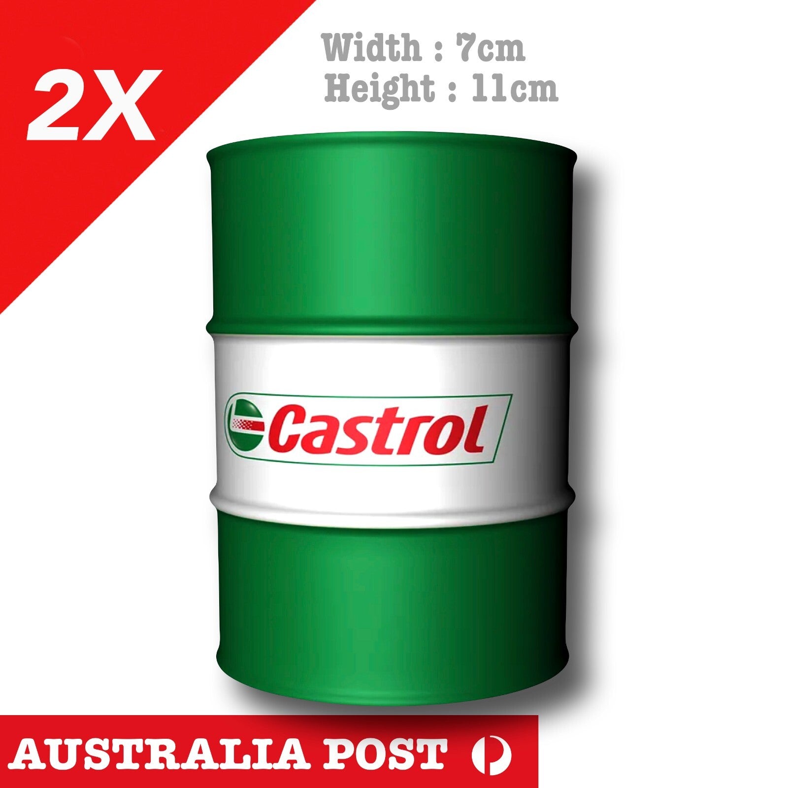 Castrol Engine Oil Drum Barrel Vintage Rusted Oil Can Sticker
