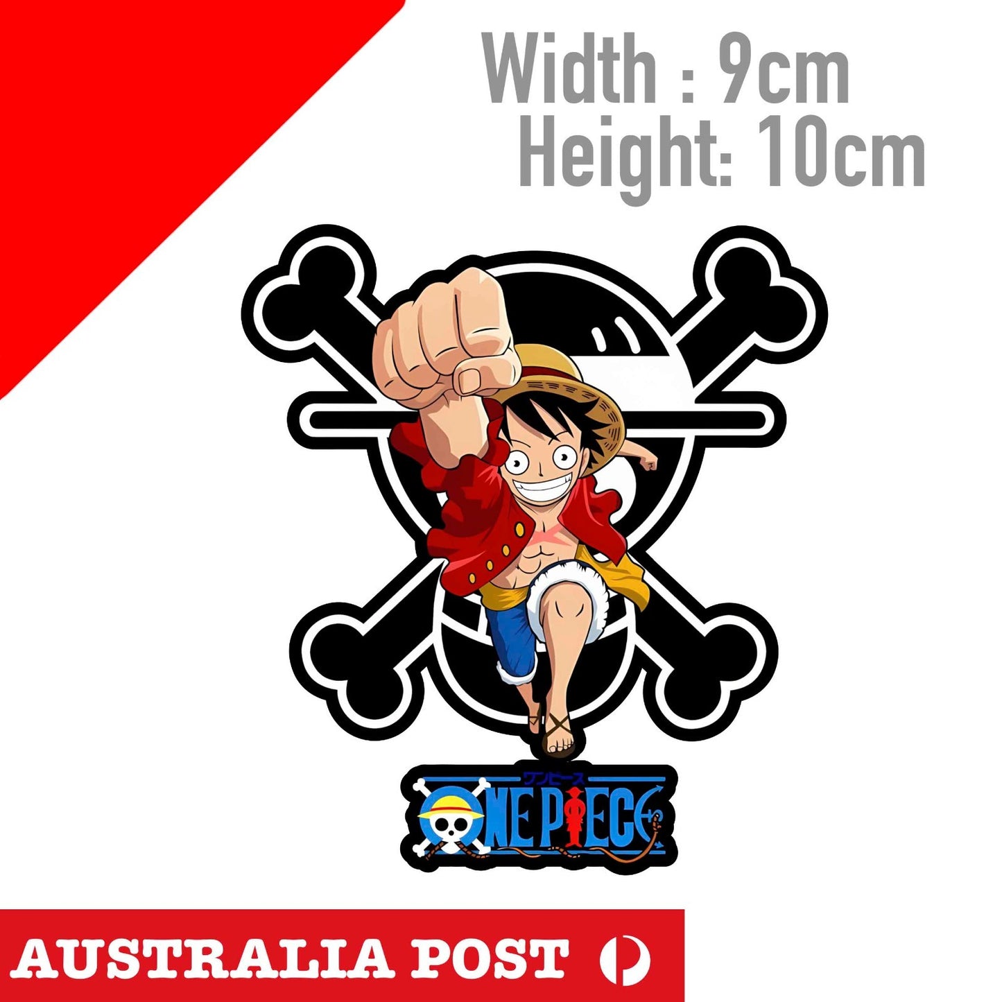 One Piece, Monkey D,Luffy, Pirate Crew, Skull Straw Hat Logo  Sticker