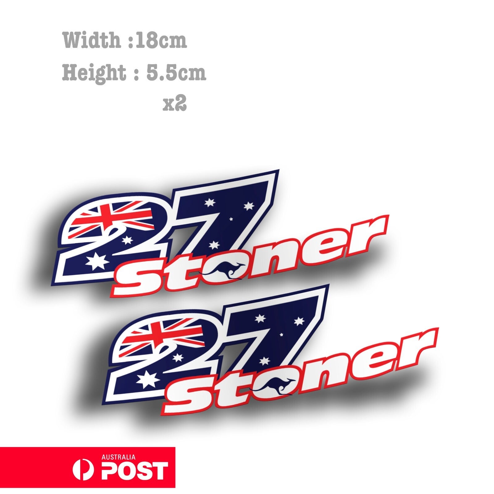 Casey Stoner 27 Aussie Star Motorcycle, Helmet Number  Vinyl Sticker 