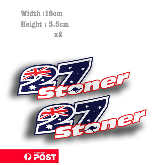 Casey Stoner 27 Aussie Star Motorcycle, Helmet Number  Vinyl Sticker 