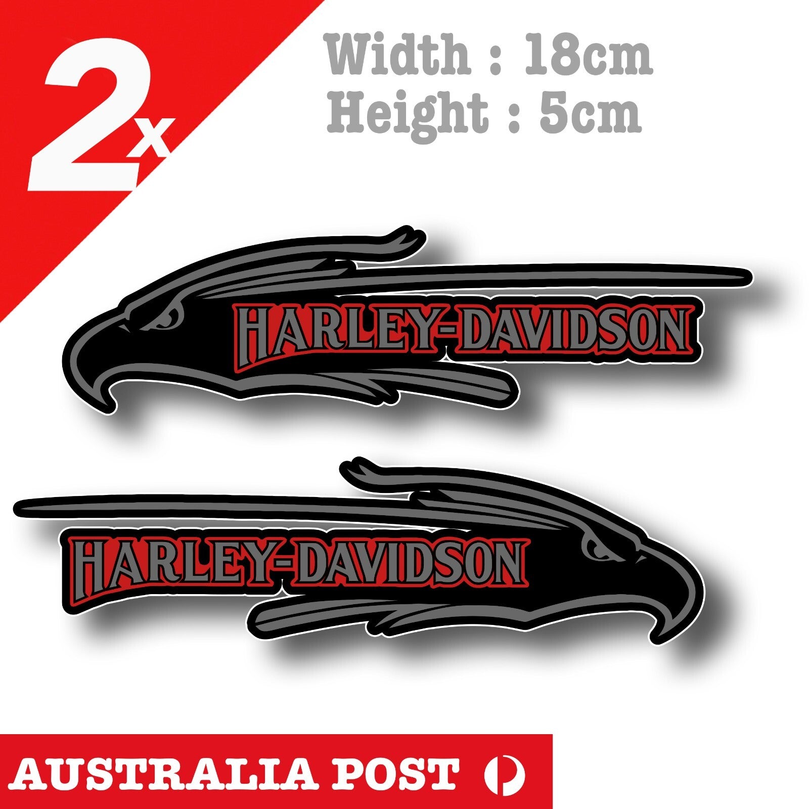 Harley Davidson Motorcycle Eagle Fuel Tank, Silver Eagle Decal Stickers
