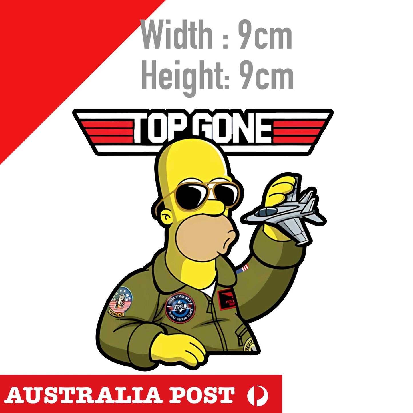 TOP GUN Homer SIMPSON Funny Cartoon Sticker