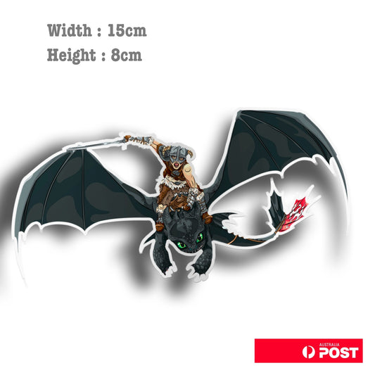 Toothless and Hiccup Riding - How to Train Your Dragon  Sticker 