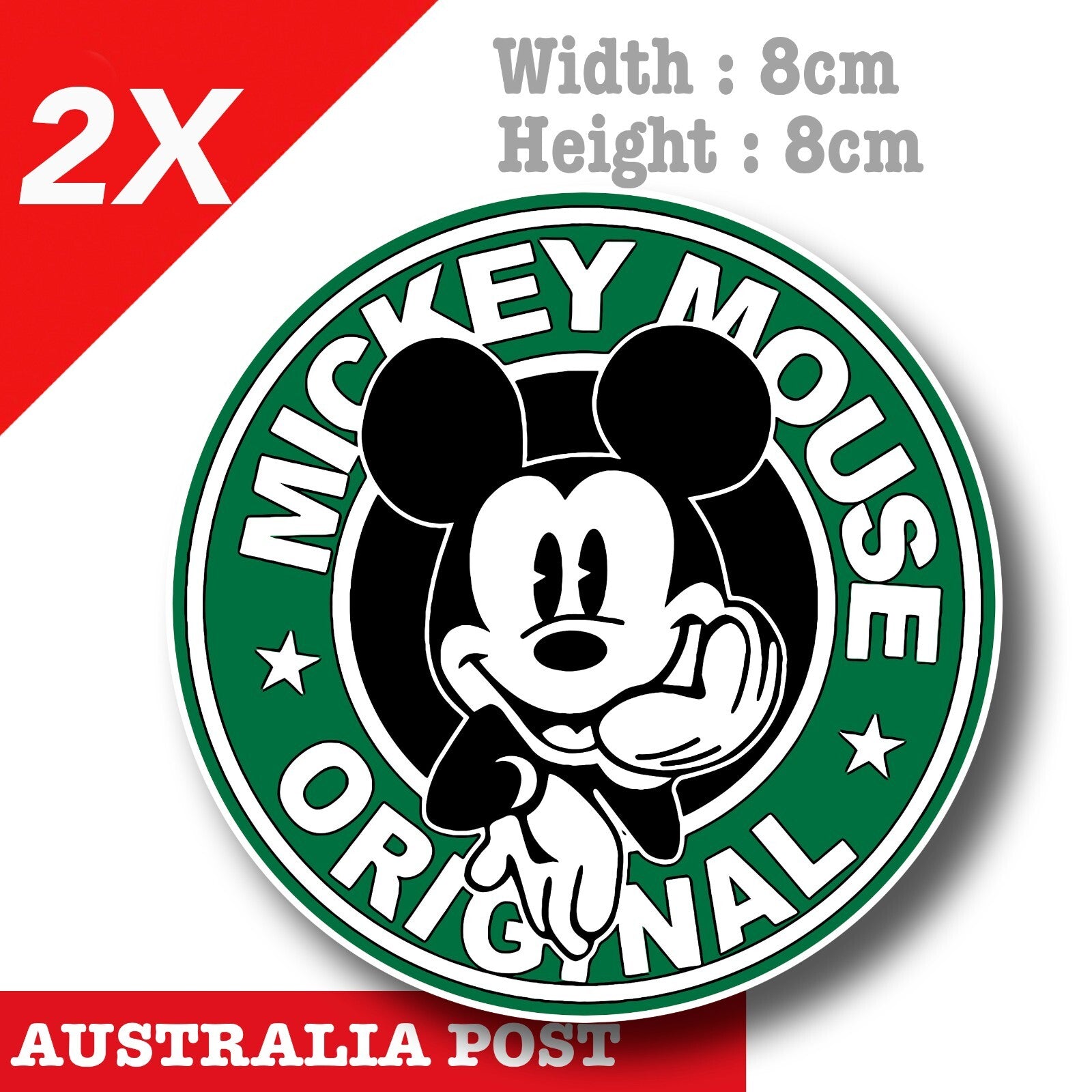 Mickey Mouse Peeking Star Bucks Logo Decal Sticker