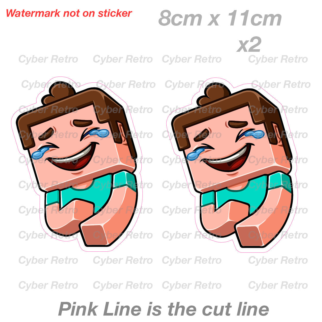 MINECRAFT STEVE LAUGHING Funny Vinyl Sticker