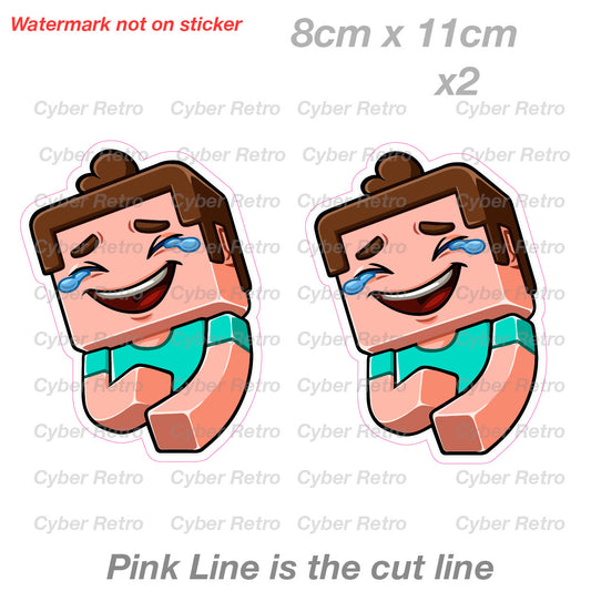 MINECRAFT STEVE LAUGHING Funny Vinyl Sticker