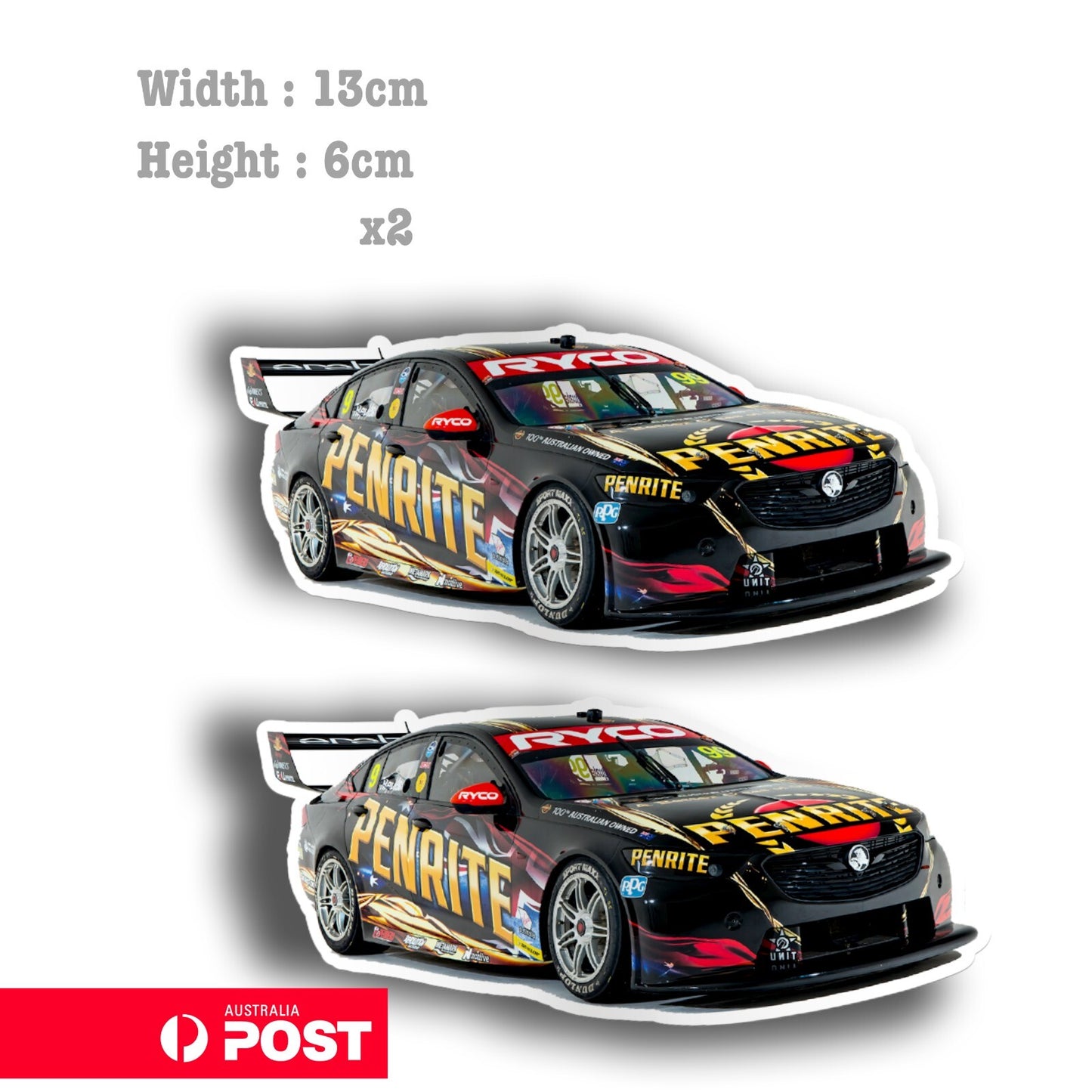 HOLDEN COMMODORE V8 Black SUPERCARS Competition Penrite Sticker