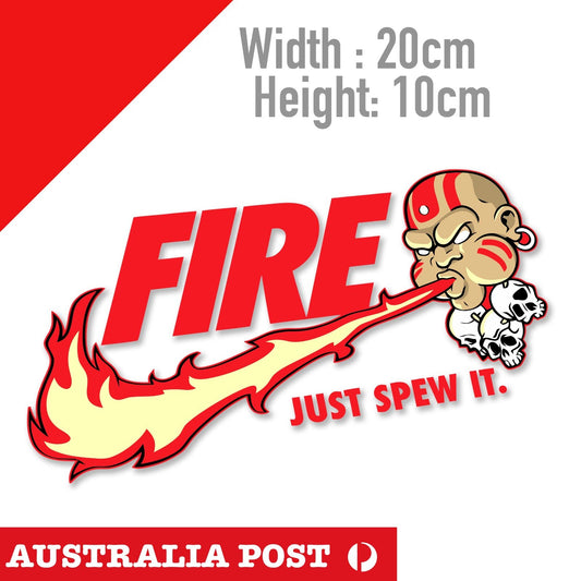 Funny Nike Just Do It Logo, Fire, Just Spew It , Funny Sticker